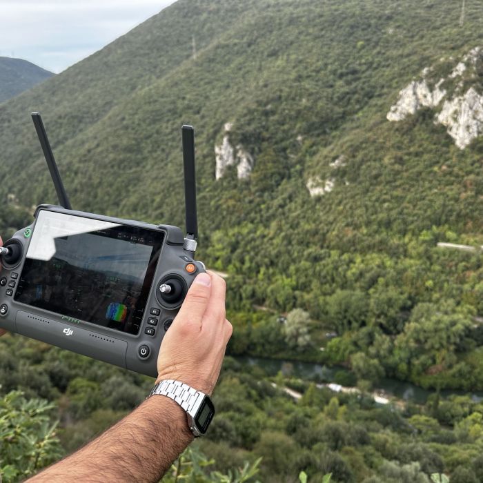 Rilievo fluviale con drone